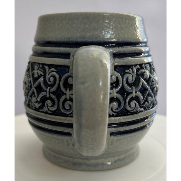 Vintage German Beer Stein Mug Lion Motif Blue / Gray Glaze Original King 620/3 - Picture 4 of 6